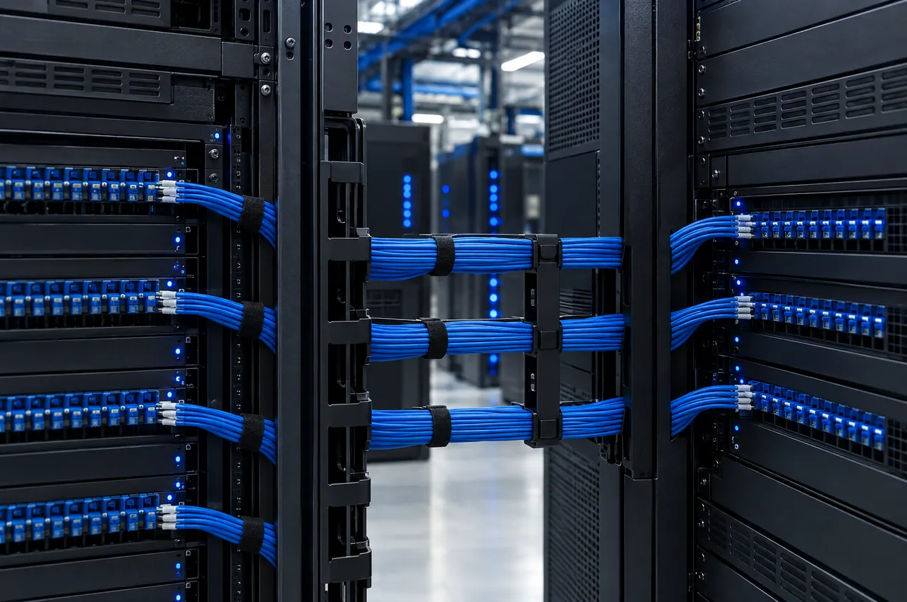 Fiber cables between server racks